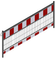 (obrázek pro) Ocelová mřížová zábrana TL, fólie 2 RA2/B, červeno-bílá, délka 240 cm