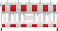 EURO2 plastová zábrana RA2/B, červeno-bílá, 200 cm, adaptér lampy