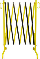 Ocelová roztahovací nůžková zábrana žluto-černá d. 3,5m, v. 1m