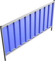 Mobilní oplocení TRAPEZ, plný panel, 220x120 cm, modrý