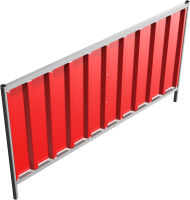Mobilní oplocení TRAPEZ, plný panel, 220x120 cm, červený