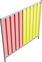 Mobilní oplocení TRAPEZ, plný panel, 220x200 cm, červeno-žlutý