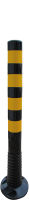 Elastický sloupek pr. 80 mm, v. 100 cm, černý, 4x reflexní pásek žlutý