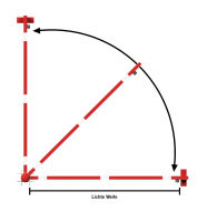 (obrázek pro) Otočná závora F 300 cm, do betonu, pro visací zámek, v. 95 cm, lak