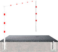 (obrázek pro) Oboustranná výšková zábrana 100x100 mm 4 m, v. 2 m, bílo-červená