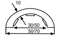 Ochranný PUR profil polokruhový na sloupky o pr. 30 mm