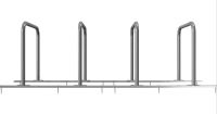 (obrázek pro) Řadový stojan pr. 48 mm na 4 kola, 280x80x80 cm, zinek