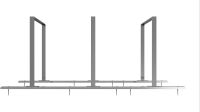 (obrázek pro) Řadový stojan 50x12 mm na 3 kola, 210x80x80 cm, zinek