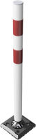 Sloupek KICKBACK QR, kloub. úchyt, na patku, pr. 60 mm, v. 90 cm, bílo-červený
