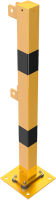 Koncový sloupek, gum. blok, 70x70 mm, v. 1,0 m, na patku, žluto-černý