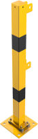 Koncový sloupek, gum. blok, 70x70 mm, v. 1,0 m, na patku, žluto-černý