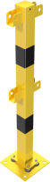 Středový sloupek, gum. blok, 70x70 mm, v. 1,0 m, na patku, žluto-černý