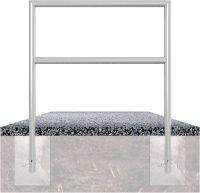 Opěrná hrazda s příčkou z trubky pr. 48 mm, 50x90 cm, do betonu, lak