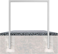 Opěrná hrazda na kola 60x40 mm, 75x120 cm, do betonu, pozink