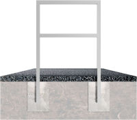 Opěrná hrazda s příčkou na kola 60x40 mm, 75x120 cm, do betonu, pozink