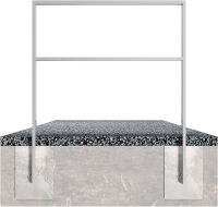 Opěrná hrazda s příčkou na kola 80x20 mm, 75x120 cm, do betonu, pozink