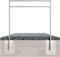 Opěrná hrazda s nízk. příčkou na kola 80x20 mm, 100x120 cm, do betonu, pozink