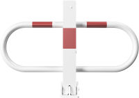 Sklopná parkovací zábranana cyl. klíč, 80x50 cm, na patku, bílo-červená