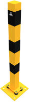 Výsuvný sloupek s gum. blokem 70x70 mm, v. 90 cm, na patku, žluto-černý