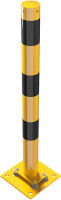Naklonitelný sloupek s gumovým blokem, pr. 76 mm, na patku, žluto-černý