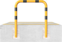 Ochranný rám do betonu, 100x65 cm, pr. 76 mm, žluto-černý