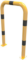 Ochranný rám na patky s gumovým blokem, 75x115 cm, pr. 76 mm, žluto-černý