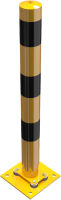 Naklonitelný sloupek s gumovým blokem, pr. 89 mm, na patku, žluto-černý