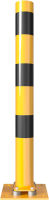 Naklonitelný sloupek s gumovým blokem, pr. 89 mm, na patku, žluto-černý