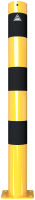 Ocelový sloupek pr. 89 mm, v. 90 cm, na patku, žluto-černý