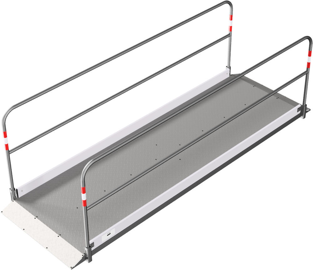 (obrázek pro) Ocelová lávka přes výkop s ALU povrchem 100x320 cm, 200 kg/m2