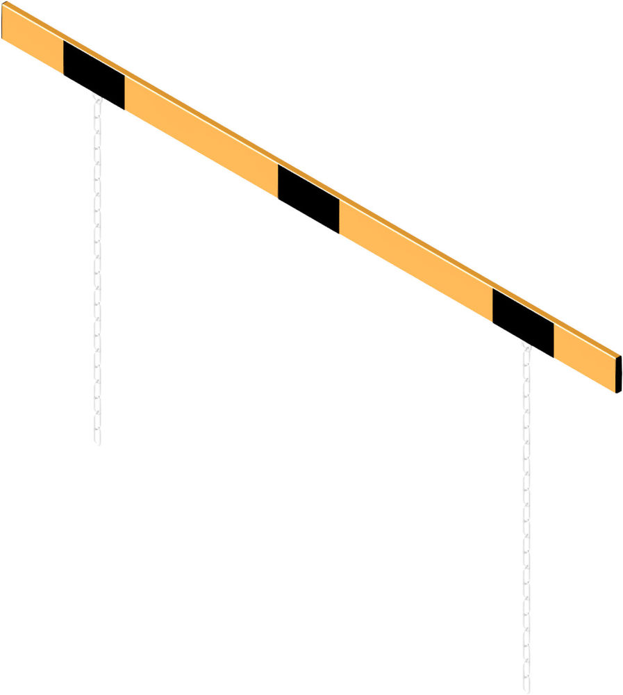 (obrázek pro) Závěsná výšková zábrana vjezdu, 200 cm, jednostranná, žluto-černá