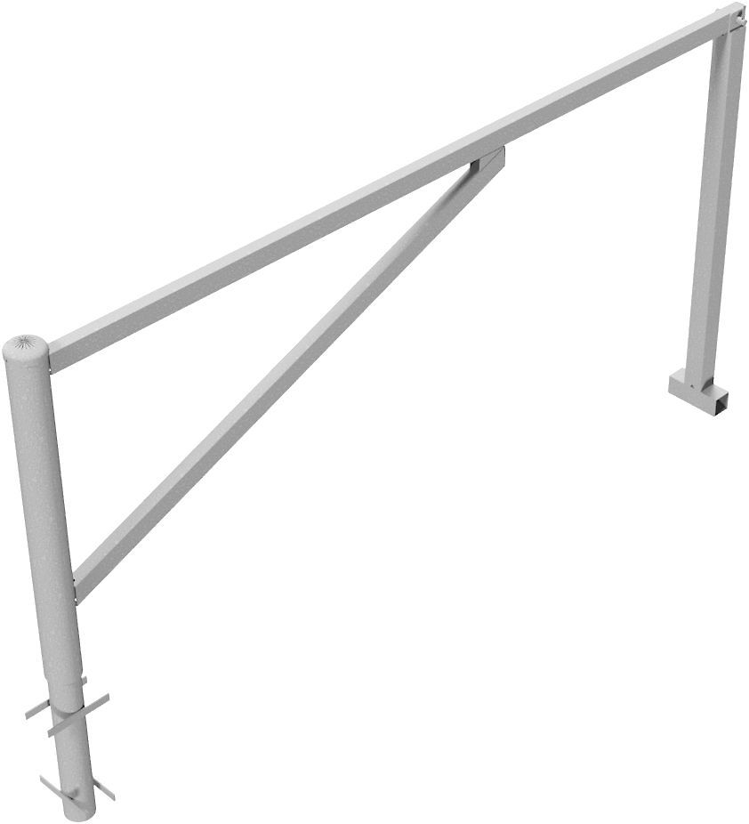 (obrázek pro) Otočná závora F 250 cm, do betonu, pro visací zámek, v. 95 cm, zinek