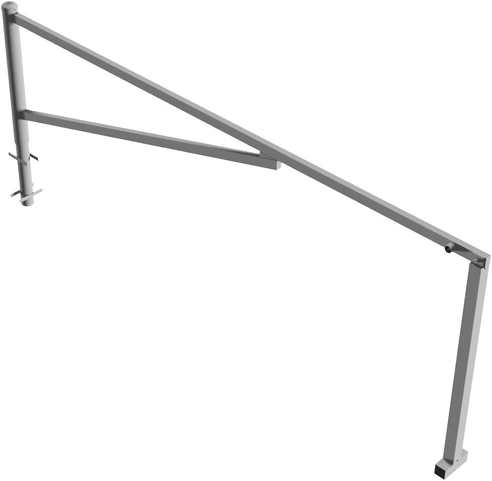 (obrázek pro) Otočná závora F 350 cm, do betonu, trojhr. klíč, v. 95 cm, zinek