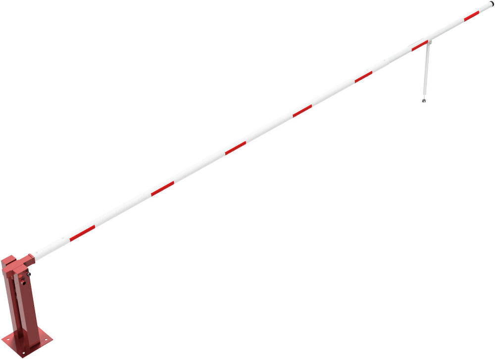 (obrázek pro) Závora s pístem a sklopnou opěrou, 7 m, v. 95 cm, trojhr. klíč, lak