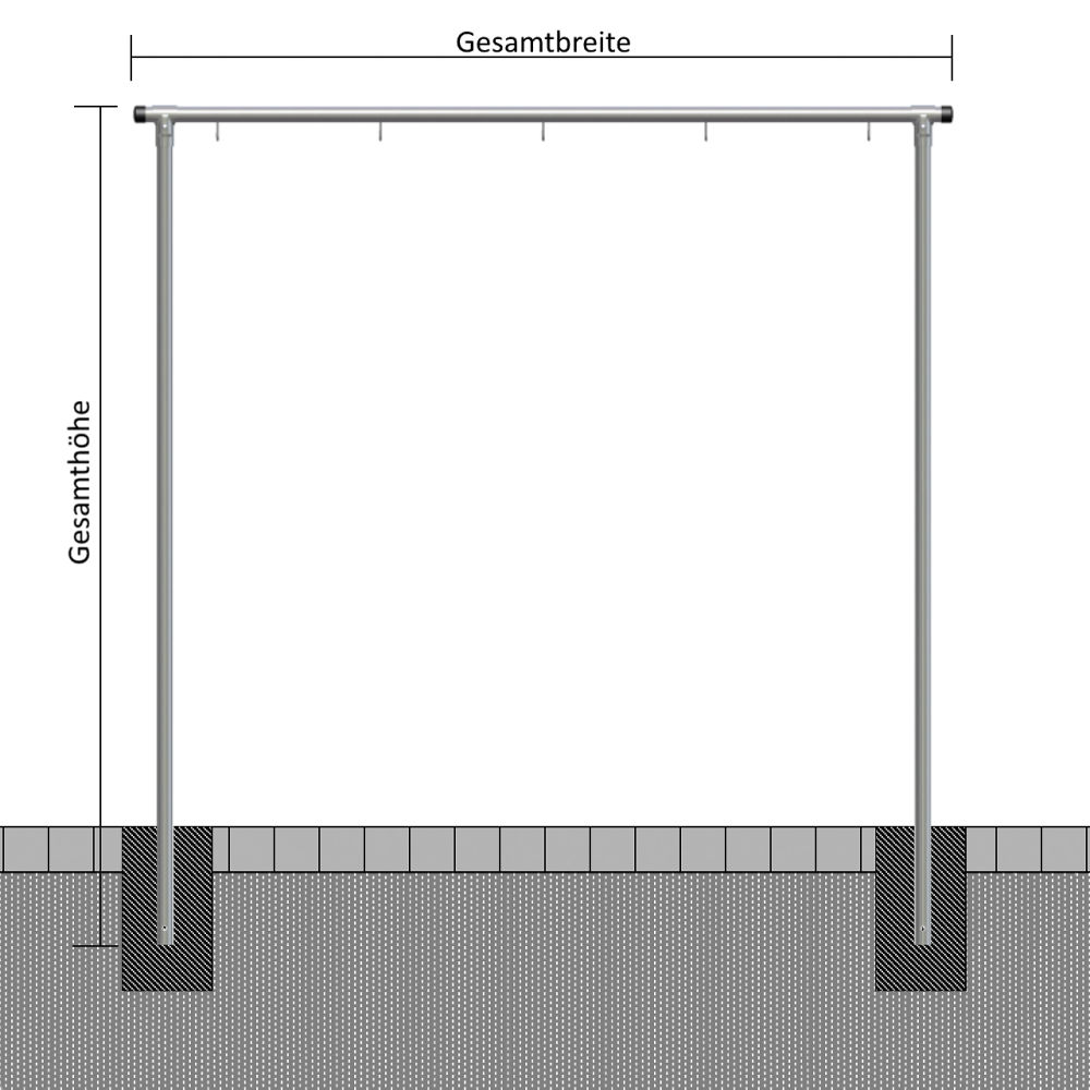 (obrázek pro) Sušák na prádlo pr. 48 mm, 250x250 cm, 5 háků jednostranně