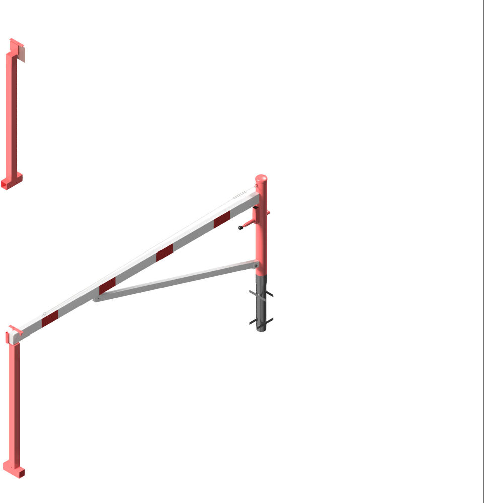 (obrázek pro) Otočná závora s ALU ramenem, v. 95 cm, d. 3 m, visací zámek, lak