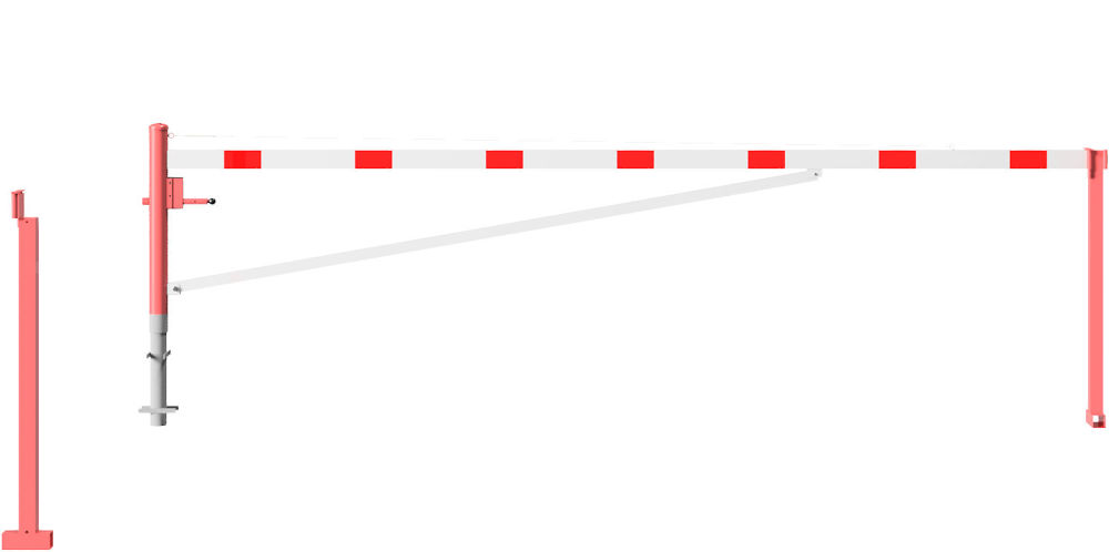 (obrázek pro) Otočná závora s ALU ramenem, v. 95 cm, d. 5 m, cyl. zámek, lak - Kliknutím na obrázek zavřete