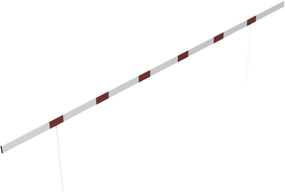 (obrázek pro) Závěsná výšková zábrana vjezdu, 500 cm, oboustranná, červeno-bílá