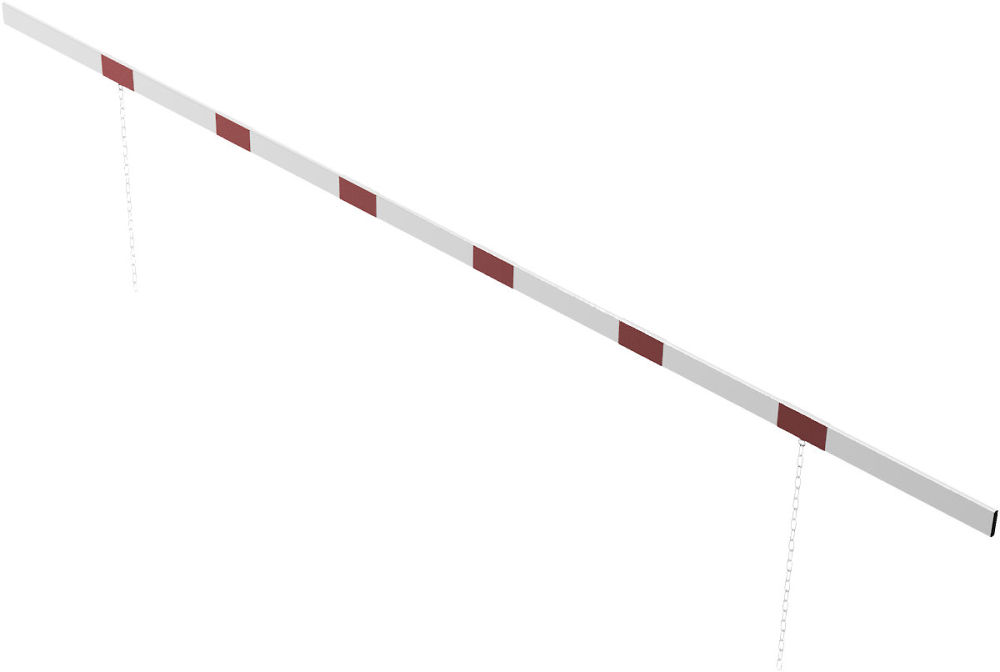 (obrázek pro) Závěsná výšková zábrana vjezdu, 500 cm, oboustranná, červeno-bílá