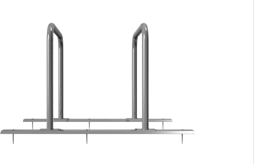 (obrázek pro) Řadový stojan pr. 48 mm na 2 kola, 140x80x80 cm, zinek