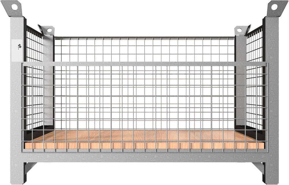 (obrázek pro) Stohovací gitterbox z profilů 60x60 mm, 108x68x36/56 cm