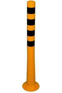 Elastický sloupek pr. 80 mm, v. 100 cm, žlutý, 4x reflexní pásek černý