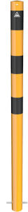 Ocelový sloupek pr. 76 mm, v. 140 cm, do betonu, žluto-černý